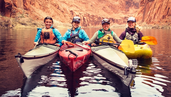 Women kayaking