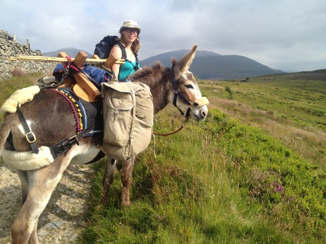 Walking with donkey Hannah Engelkamp